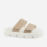 Sandalia chunky dublin de cuero para mujer - Almendra
