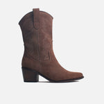 Bota texana mabel de cuero para mujer - Miel