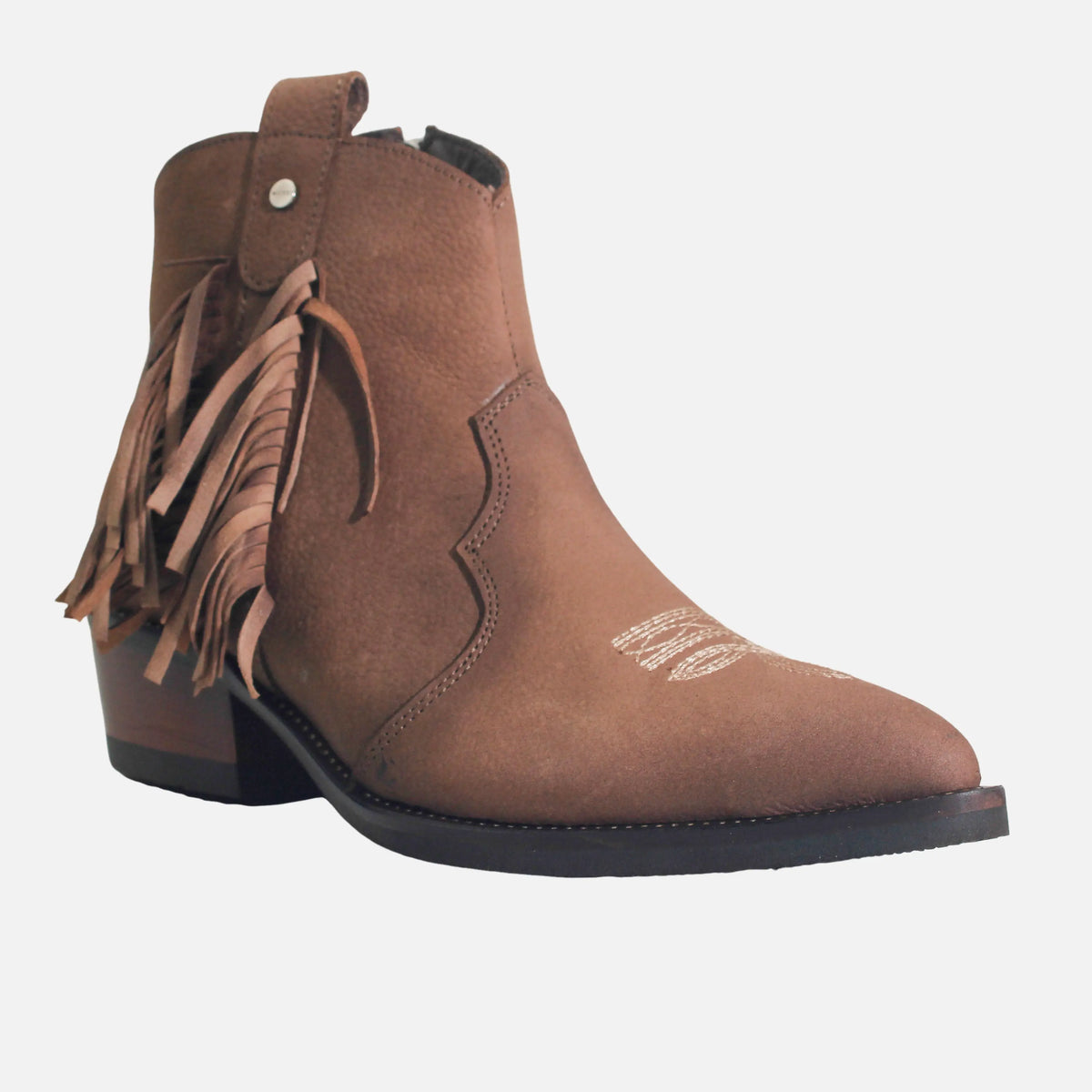 Botin texano marilyn de cuero para mujer - Miel