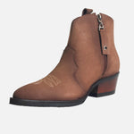 Botin texano marilyn de cuero para mujer - Miel