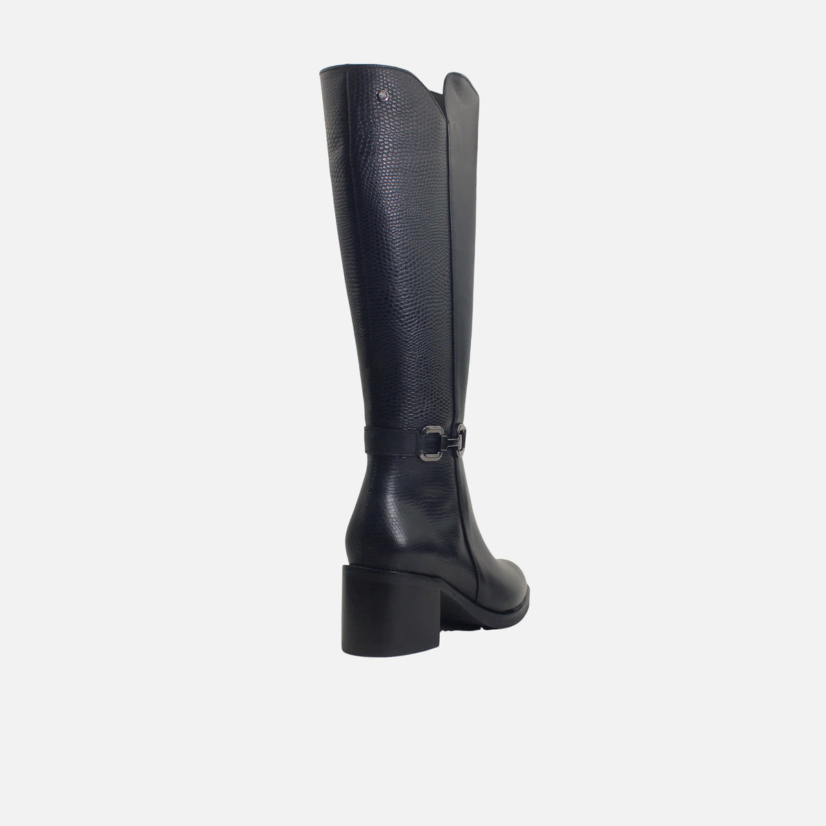 Bota tacon valerie de cuero para mujer - Negro