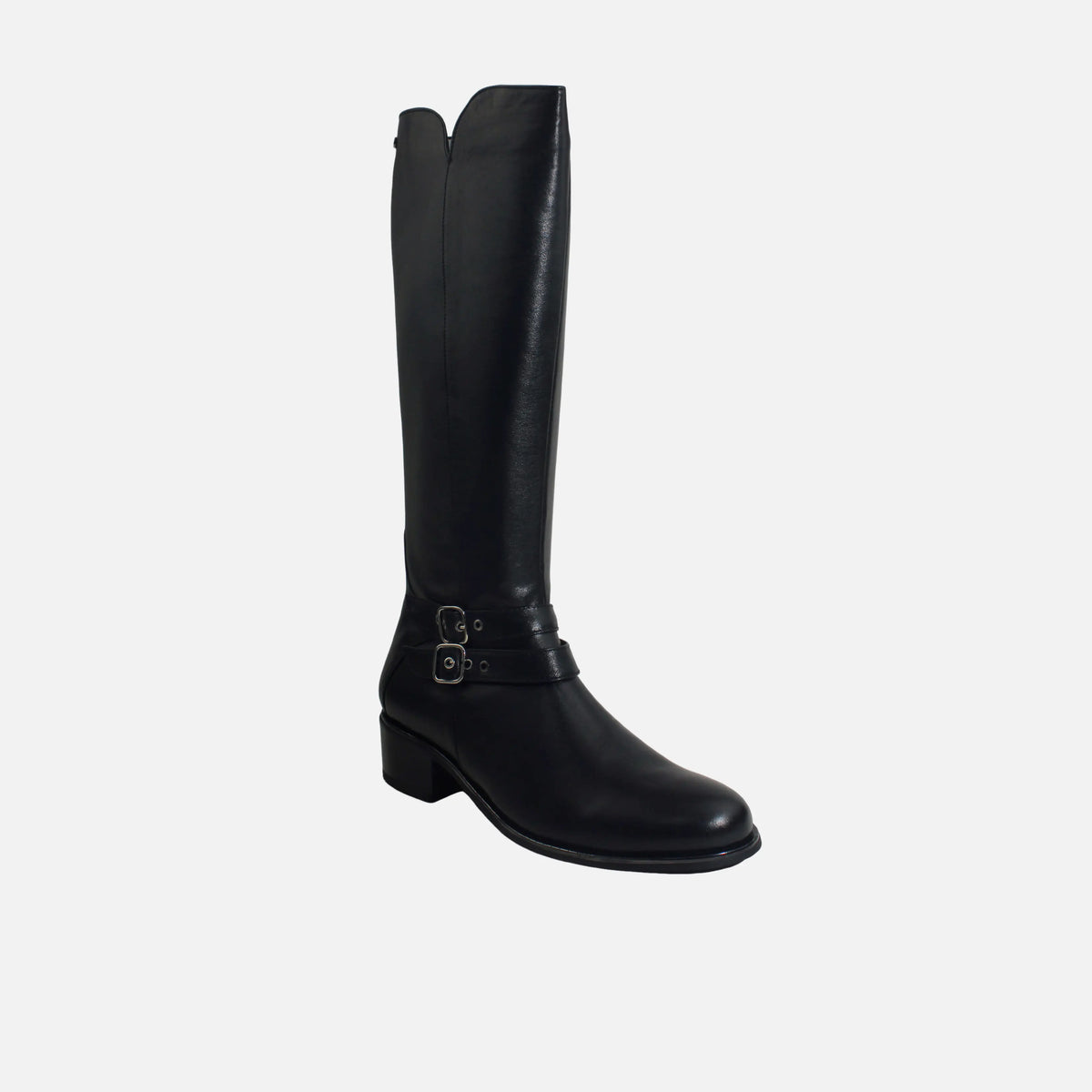 Bota tacon joanna de cuero para mujer - Negro
