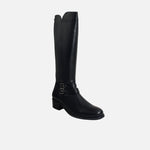 Bota tacon joanna de cuero para mujer - Negro