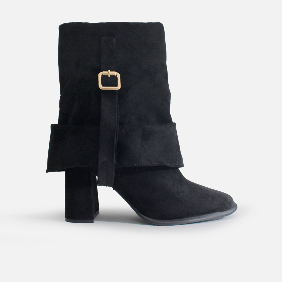 Bota tacon elaris de textil para mujer - Negro