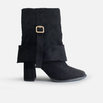 Bota tacon elaris de textil para mujer - Negro