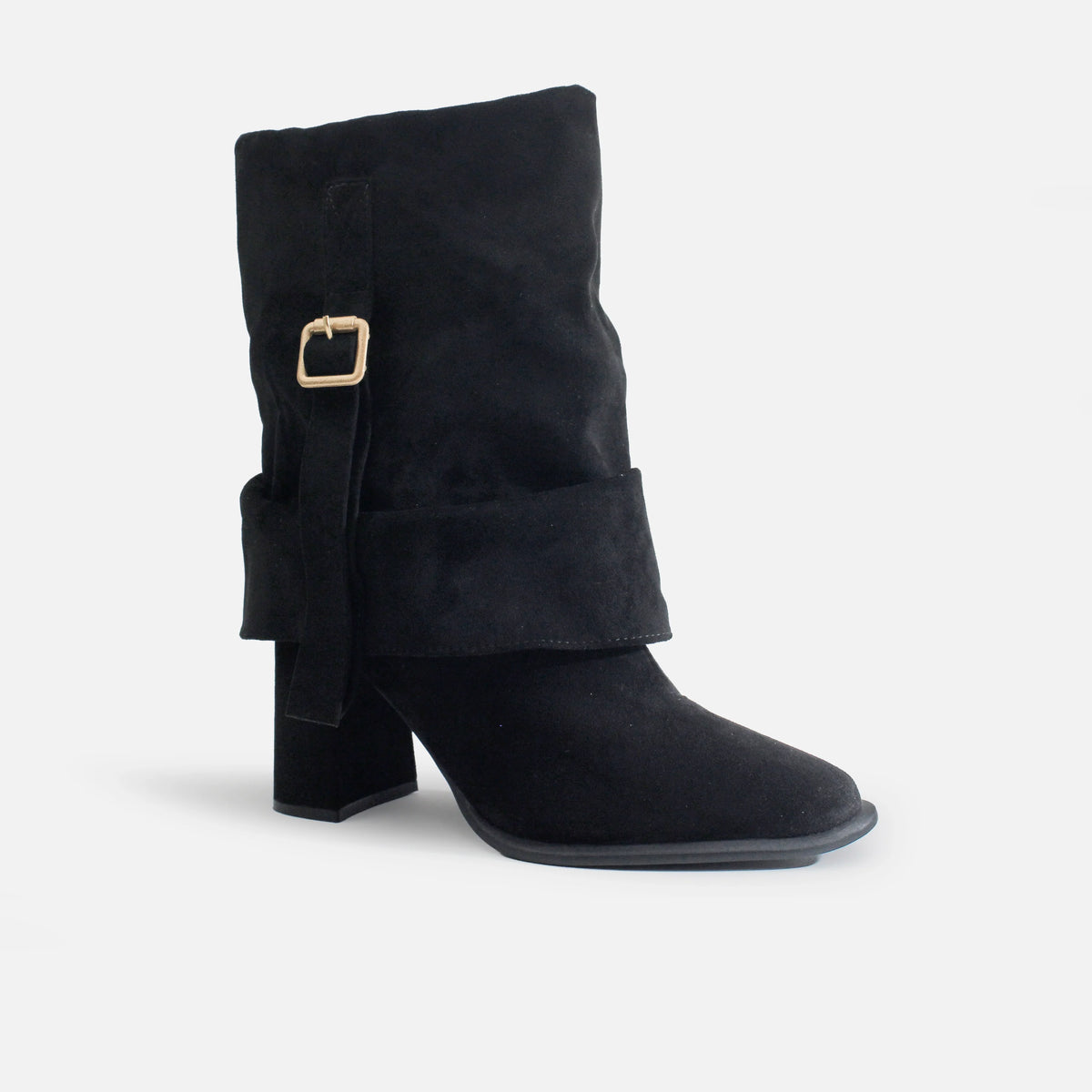 Bota tacon elaris de textil para mujer - Negro