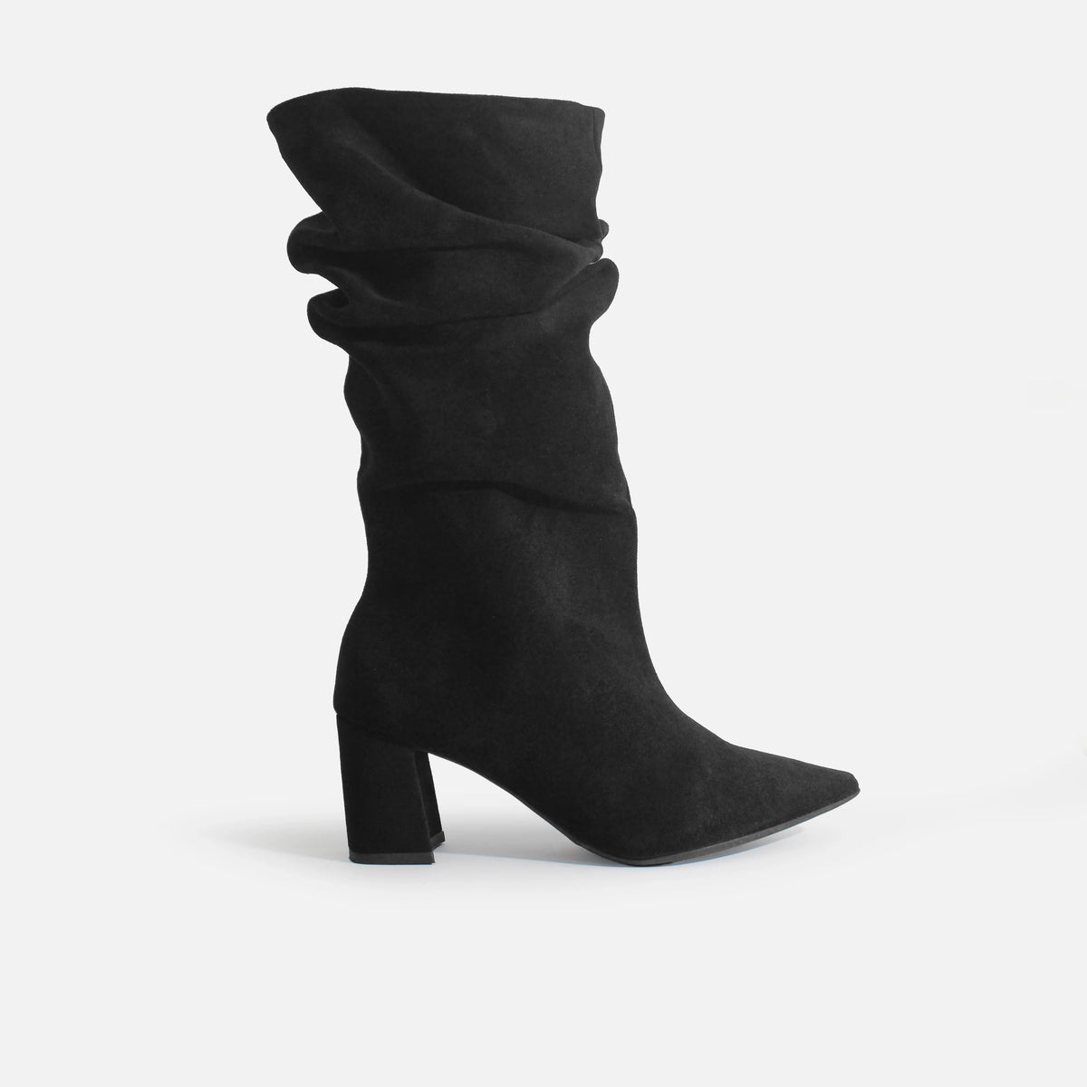 Bota tacon lysara de textil para mujer - Negro