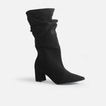 Bota tacon lysara de textil para mujer - Negro