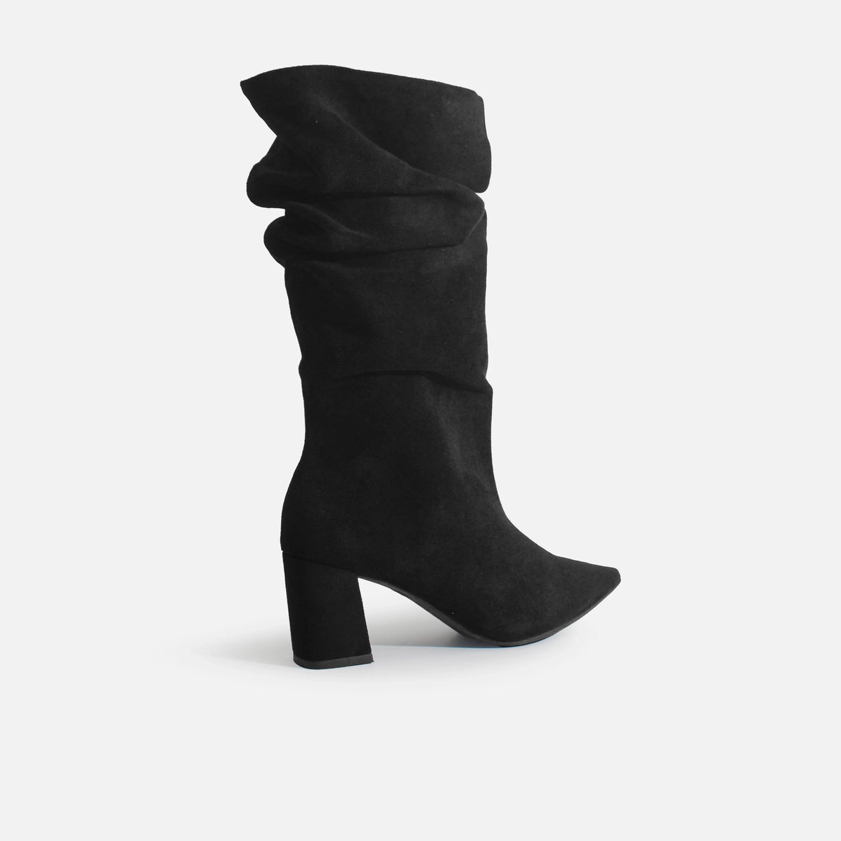Bota tacon lysara de textil para mujer - Negro