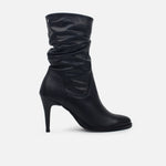 Bota tacon luciana de cuero para mujer - Negro