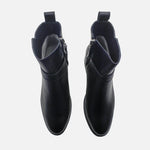 Botin tacon dakota de cuero para mujer - Negro