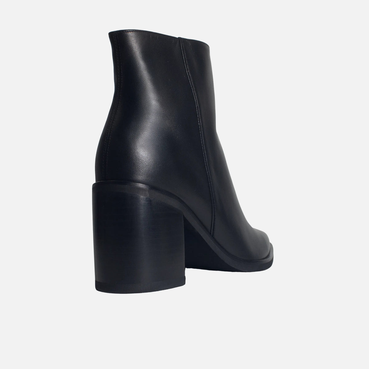 Botin tacon lorea de cuero para mujer - Negro