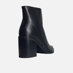 Botin tacon lorea de cuero para mujer - Negro