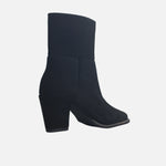 Botin tacon saren de cuero para mujer - Negro
