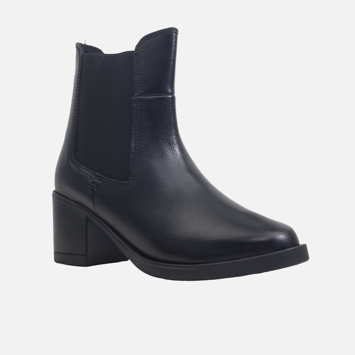 Botin tacon orabel de cuero para mujer - Negro