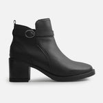 Botin tacon opaline de cuero para mujer - Negro