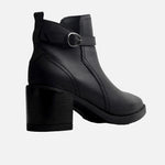 Botin tacon opaline de cuero para mujer - Negro
