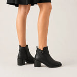 Botin tacon opaline de cuero para mujer - Negro