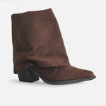 Botin tacon radiana de textil para mujer - Café