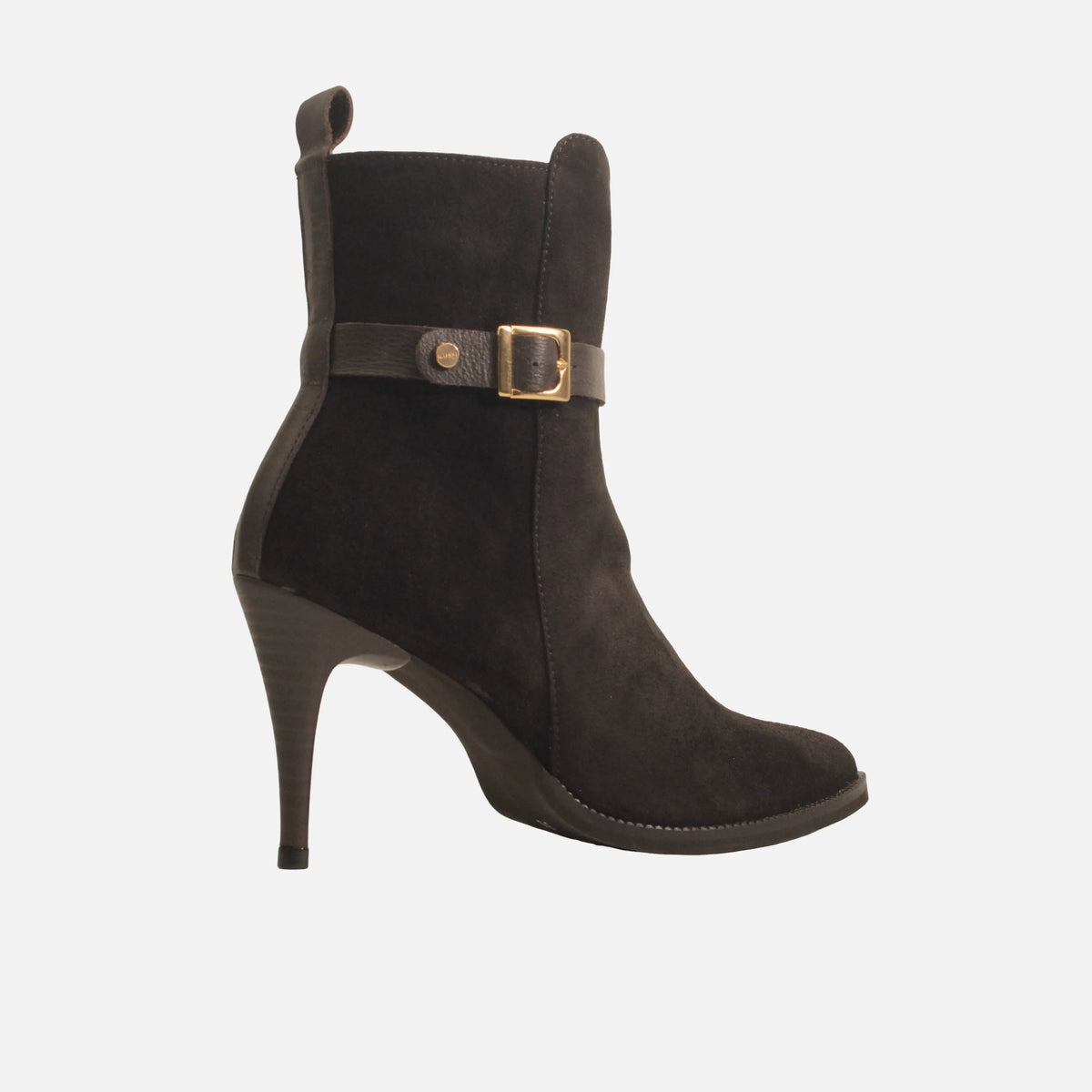 Botin tacon maralinda de cuero para mujer - Café