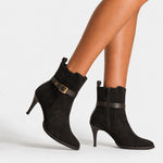 Botin tacon maralinda de cuero para mujer - Café