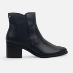 Botin tacon amalia de cuero para mujer - Negro