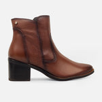 Botin tacon amalia de cuero para mujer - Brandy