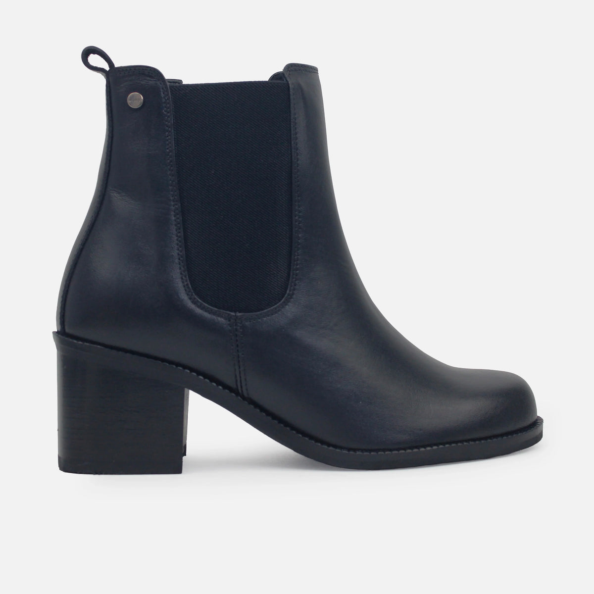 Botin tacon fiorella de cuero para mujer - Negro