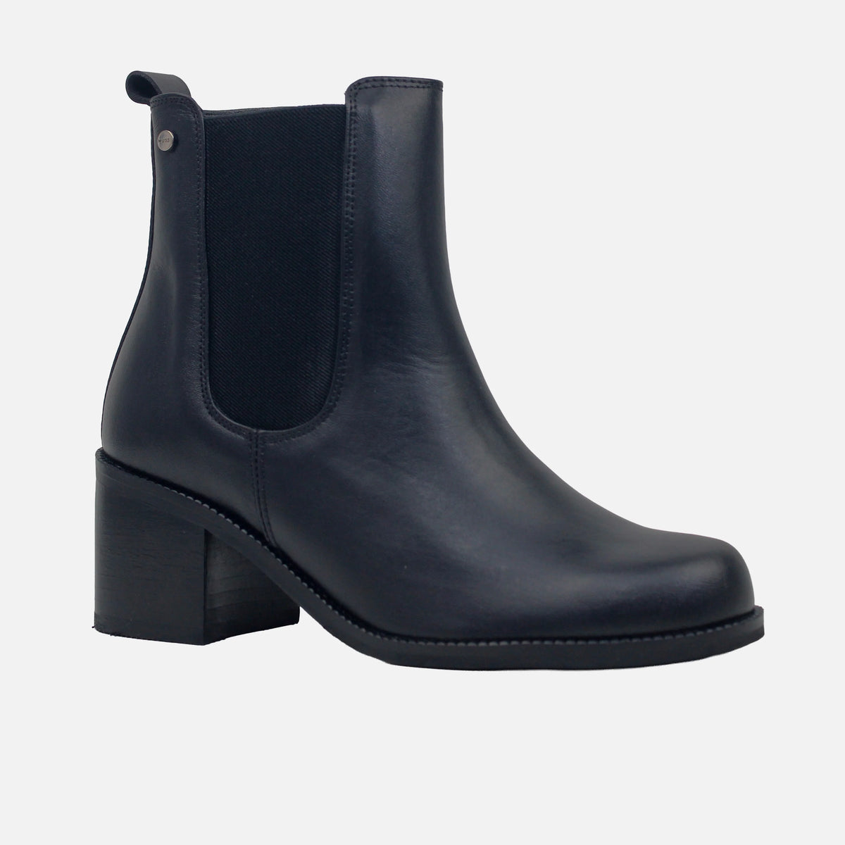 Botin tacon fiorella de cuero para mujer - Negro