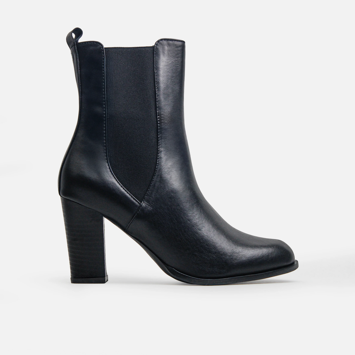 Botin tacon azahar de cuero para mujer - Negro