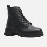 Botin tractorado isabella de cuero para mujer - Negro