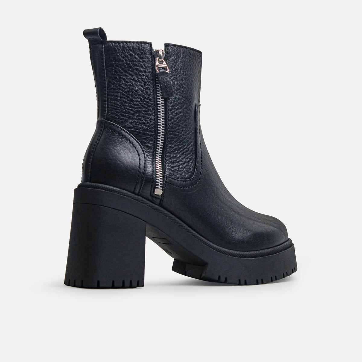 Botin tractorado magnolia de cuero para mujer - Negro