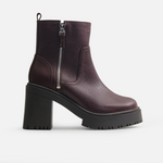 Botin tractorado magnolia de cuero para mujer - Miel