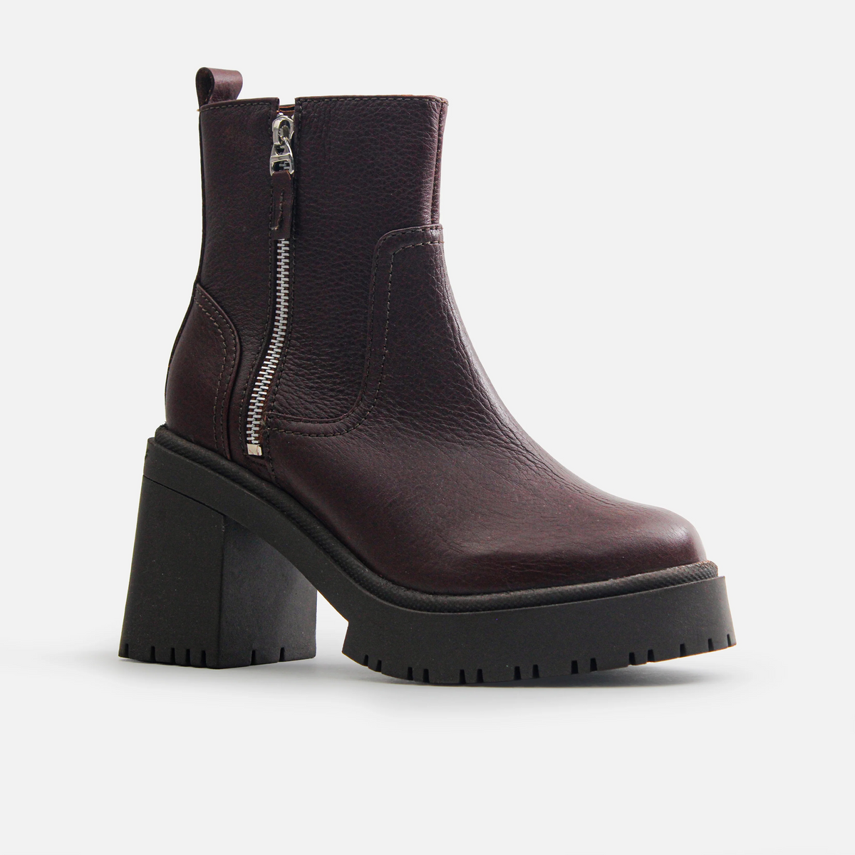 Botin tractorado magnolia de cuero para mujer - Miel