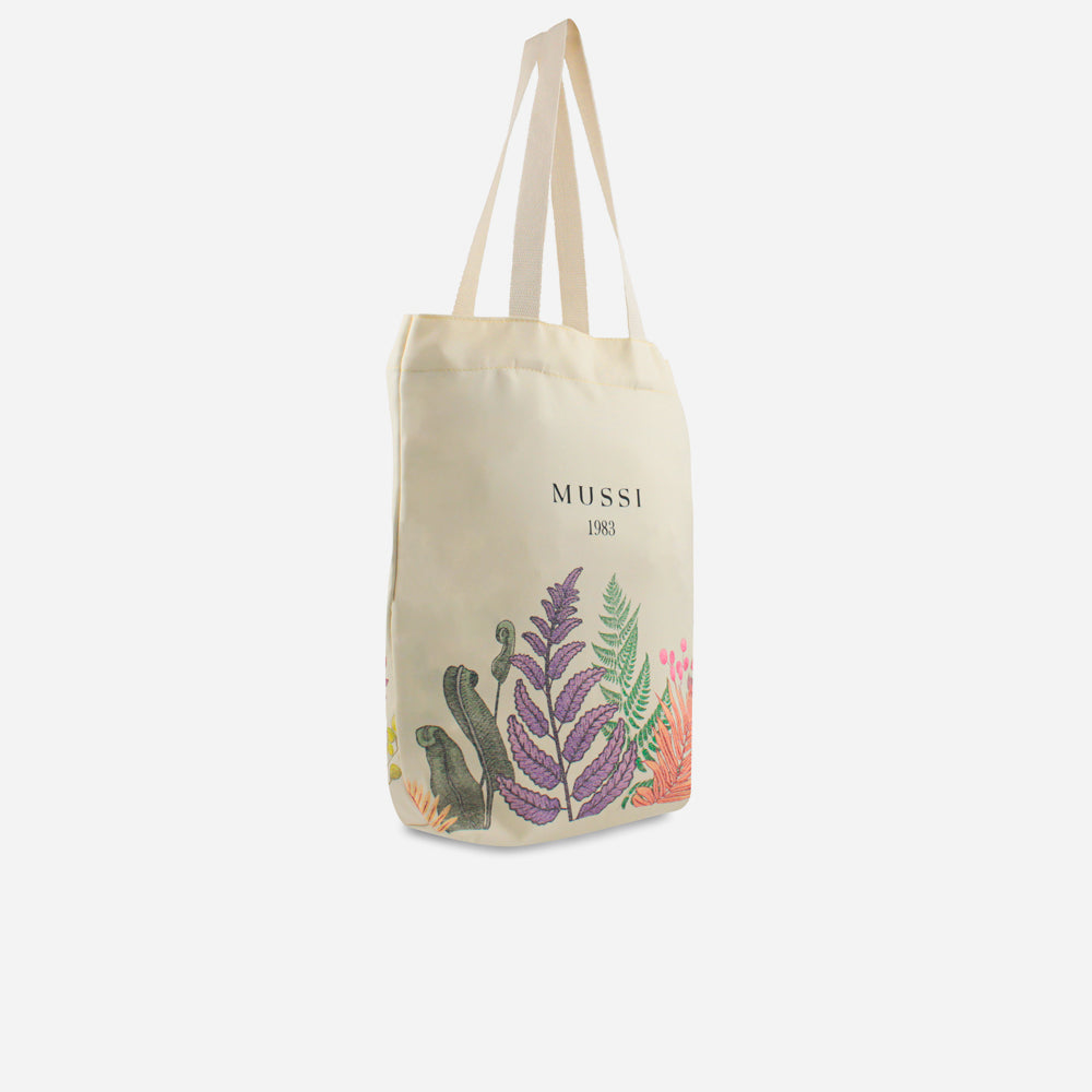 Bolsa de tela marina de textil para mujer - Beige