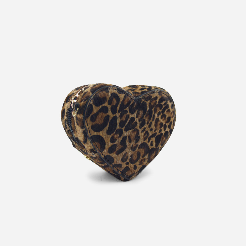 Monedero corazón de cuero para mujer - Culebracafe