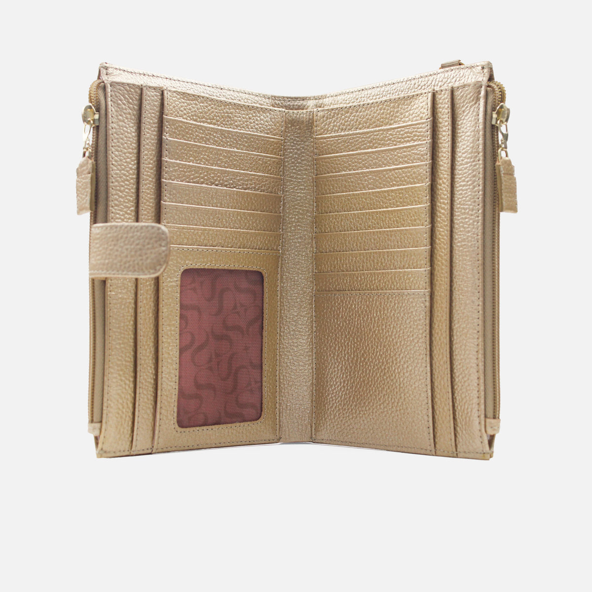 Billetera elaya de cuero para mujer - Oro