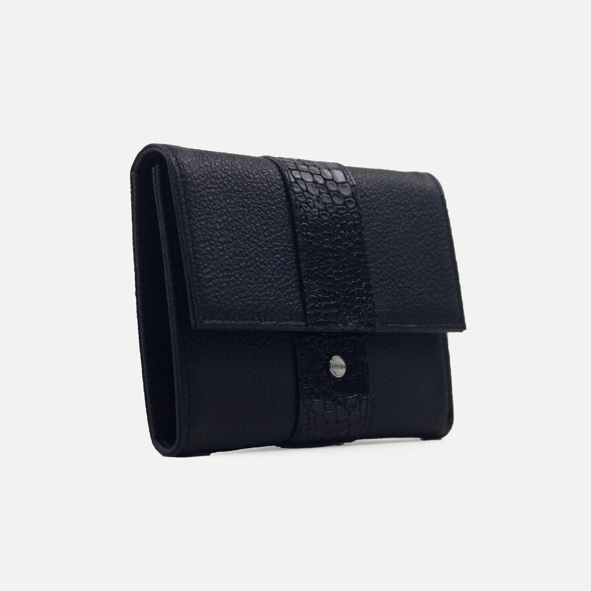 Billetera kaira de cuero para mujer - Negro