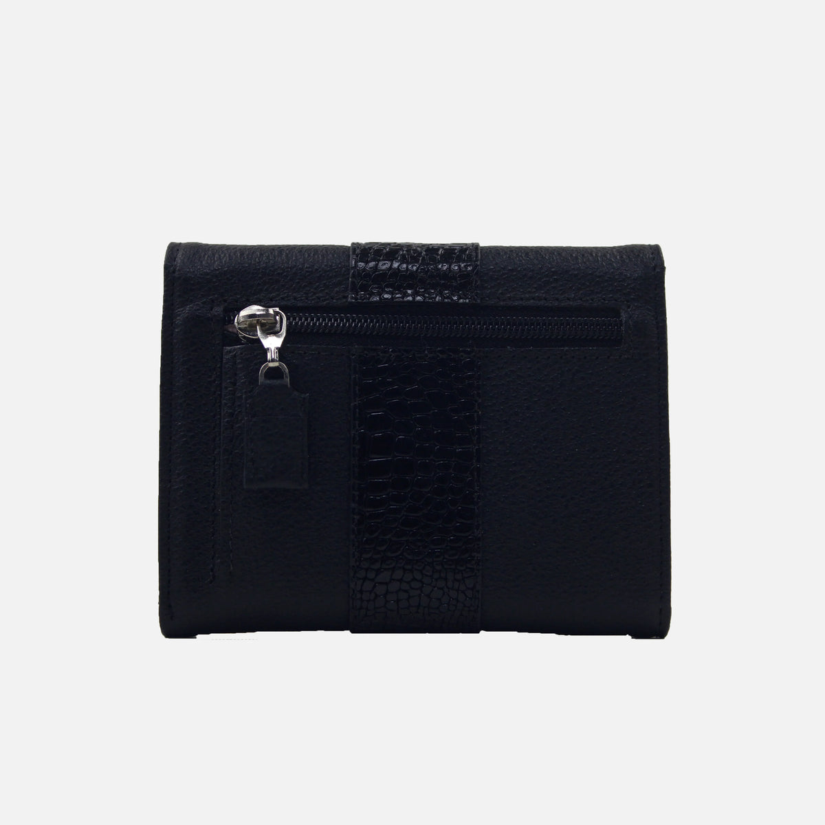 Billetera kaira de cuero para mujer - Negro