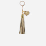 Llavero coralia de cuero para mujer - Taupe