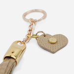 Llavero coralia de cuero para mujer - Taupe