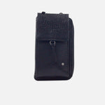 Portacelular corine de cuero para mujer - Negro