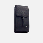 Portacelular corine de cuero para mujer - Negro