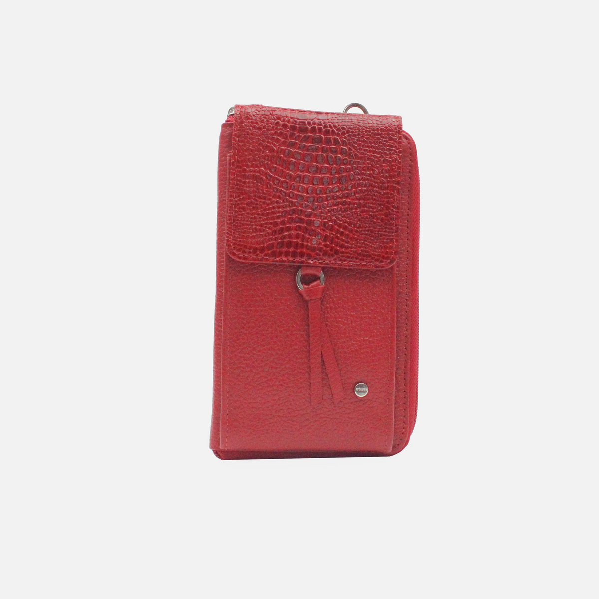 Portacelular corine de cuero para mujer - Rojo