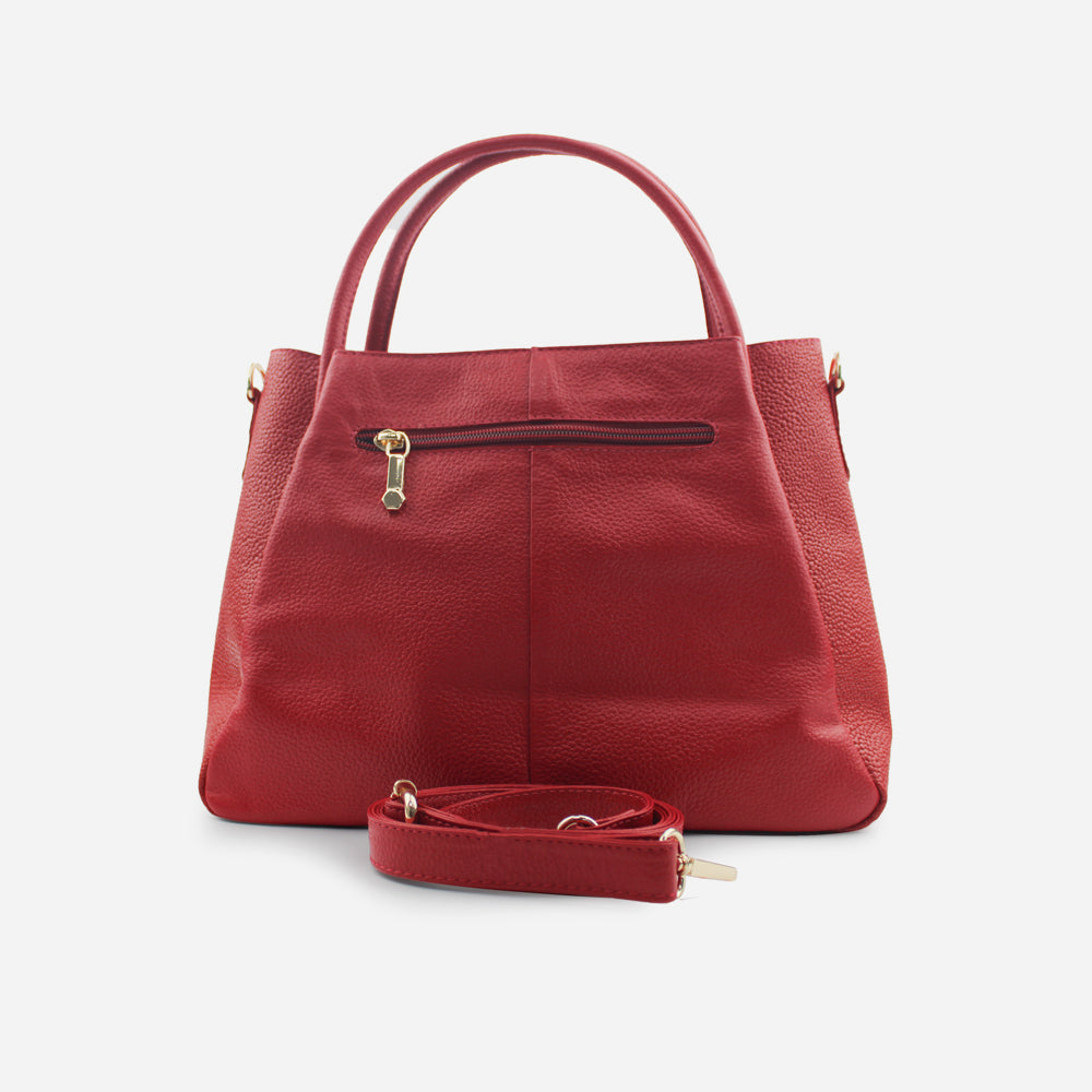 Cartera marzia de cuero para mujer - Rojo