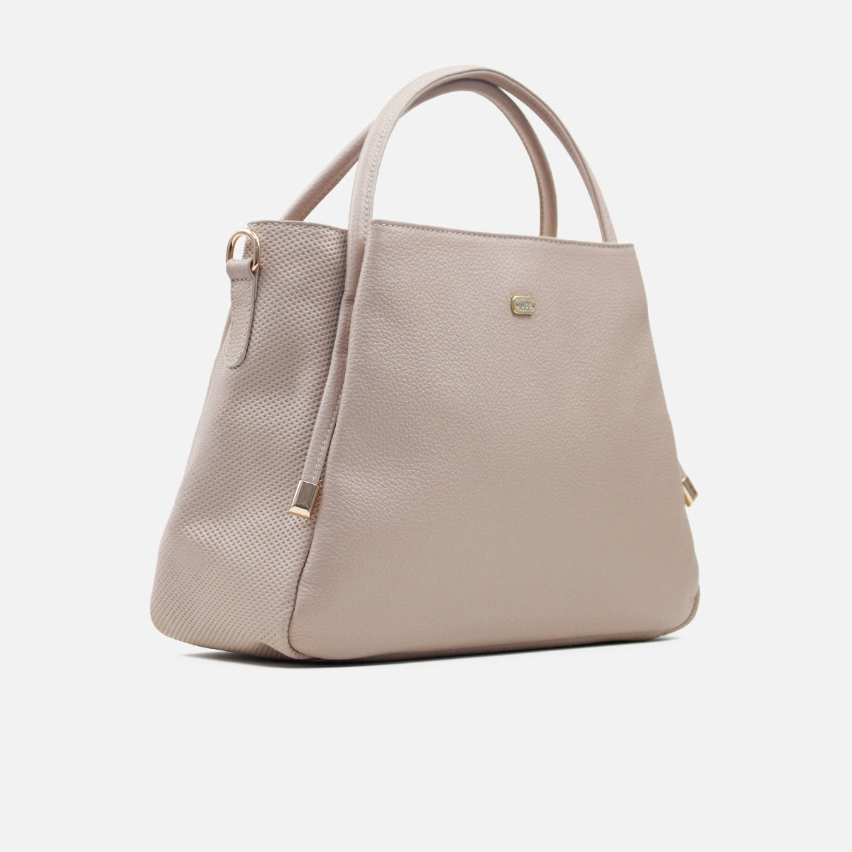 Cartera marzia de cuero para mujer - Nude