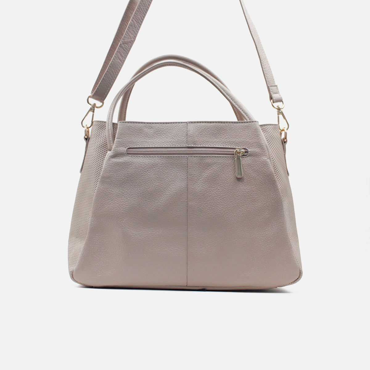 Cartera marzia de cuero para mujer - Nude