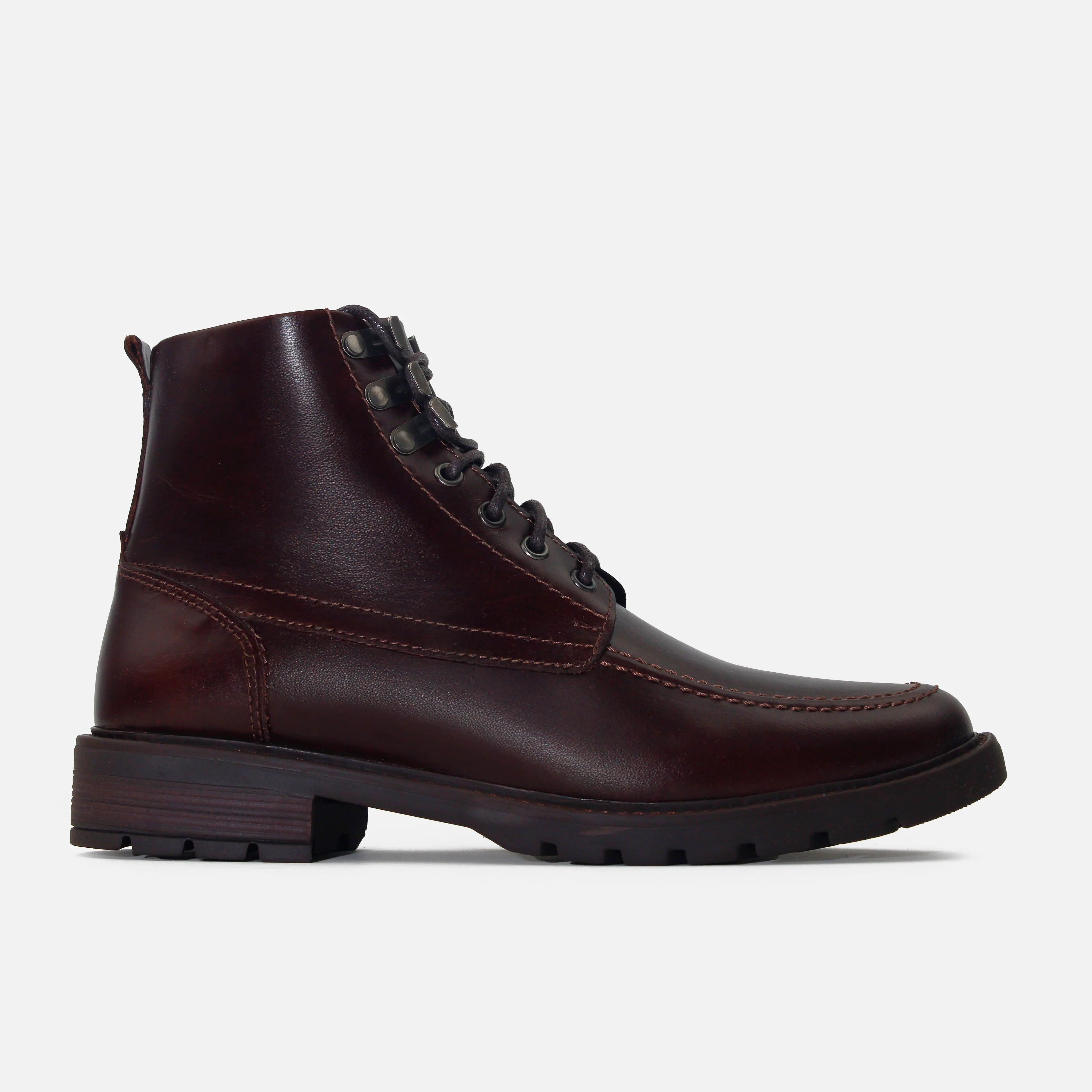 Botin con cordones steban de cuero para hombre - Brandy | MUSSI ...