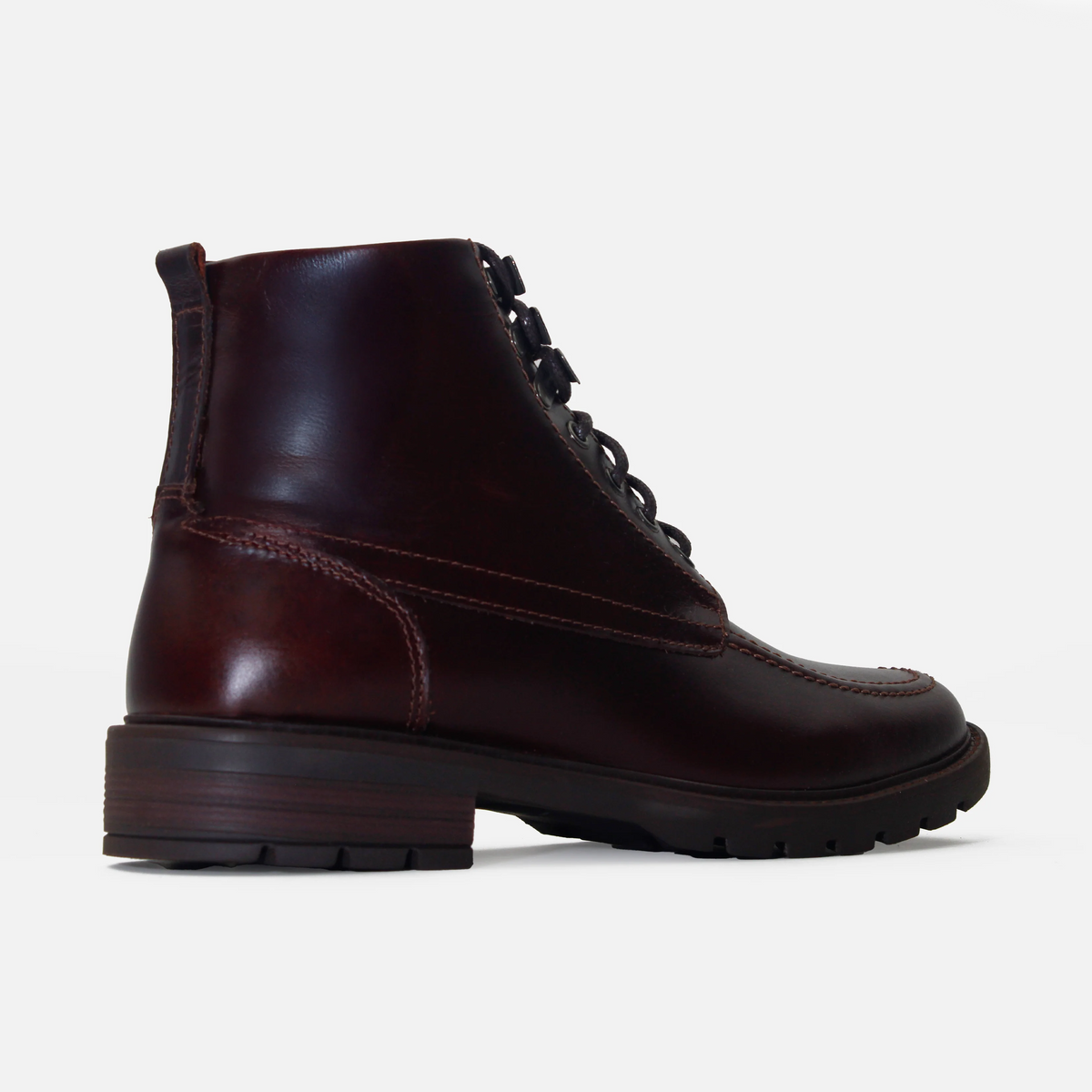 Botin con cordones steban de cuero para hombre - Brandy