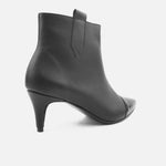 Botin tacon dalia de cuero para mujer - Negro